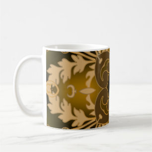 Caneca De Café Padrão sem costura barroco. Ornamentado Vintage br