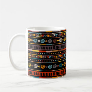 Caneca De Café Padrão sem costura com a flor de Lotus ornamentad