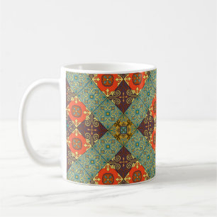 Caneca De Café Padrão sem costura com azulejos portugueses em ta