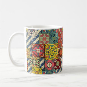 Caneca De Café Padrão sem costura com azulejos portugueses em ta