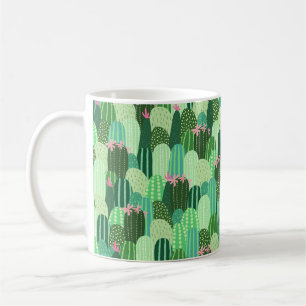 Caneca De Café Padrão sem costura com cacto