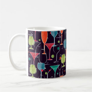 Caneca De Café Padrão sem costura com cocktail colorido d'água