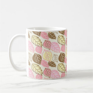 Caneca De Café Padrão sem costura com folhetos de outono