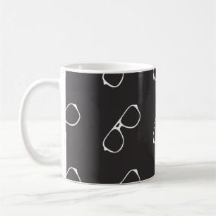 Caneca De Café Padrão sem costura com óculos desenhados à mão, mo