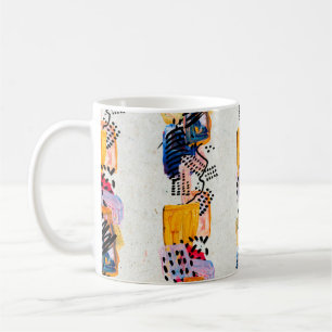 Caneca De Café Padrão sem costura com traços de tinta desenhado