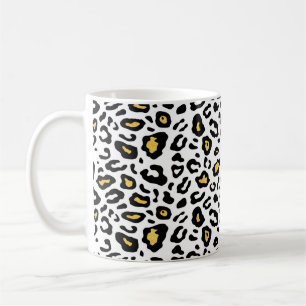 Caneca De Café Padrão sem costura da pele leopardo