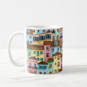 Caneca De Café Padrão sem costura de aquarela com Portugal abrig