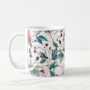 Caneca De Café Padrão sem costura de aquarela desenhada à mão