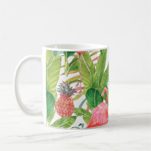 Caneca De Café Padrão sem costura de aquarela desenhada à mão