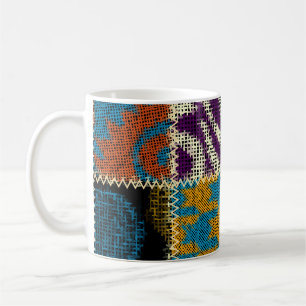 Caneca De Café Padrão sem costura de Canvas em bruto