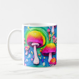 Caneca De Café Padrão sem costura de cogumelo