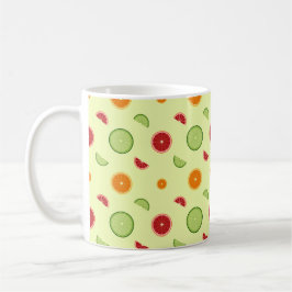 Caneca De Café Padrão Sem Costura de Fatias de Laranja