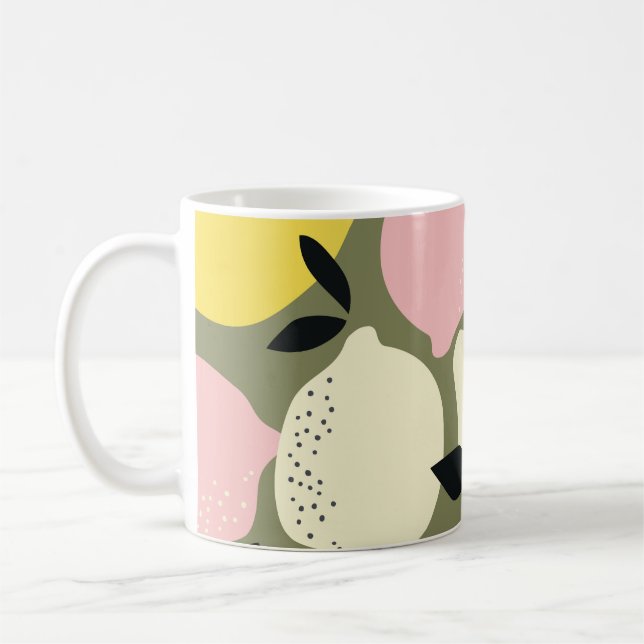 Caneca De Café Padrão sem costura de Frutas de Citros (Esquerda)