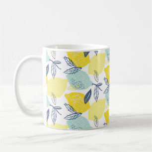 Caneca De Café Padrão sem costura de limonada de rabo desenhado