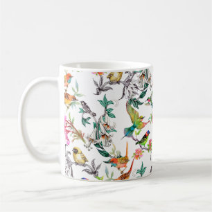 Caneca De Café Padrão sem costura desenhado à mão de aquarelas