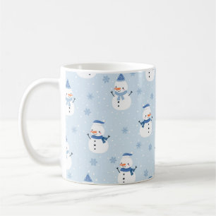 Caneca De Café Padrão sem costura do boneco de neve,fundo de inv