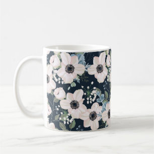 Caneca De Café Padrão sem costura estilo de aquarela floral desi