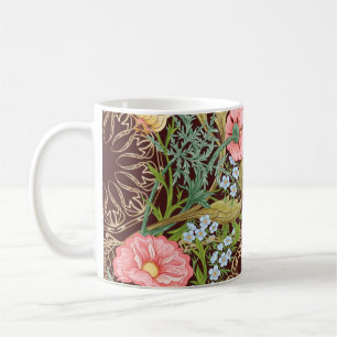 Caneca De Café Padrão sem costura floral, fundo com arte no