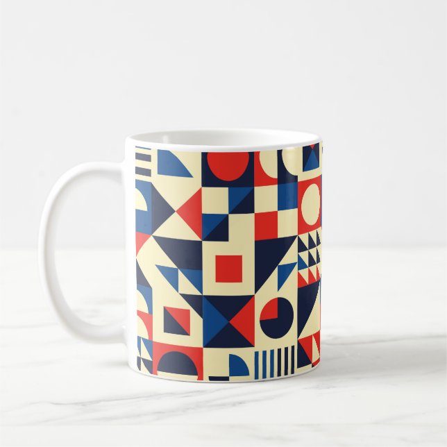 Caneca De Café Padrão sem costura geométrico do século do médio - (Esquerda)