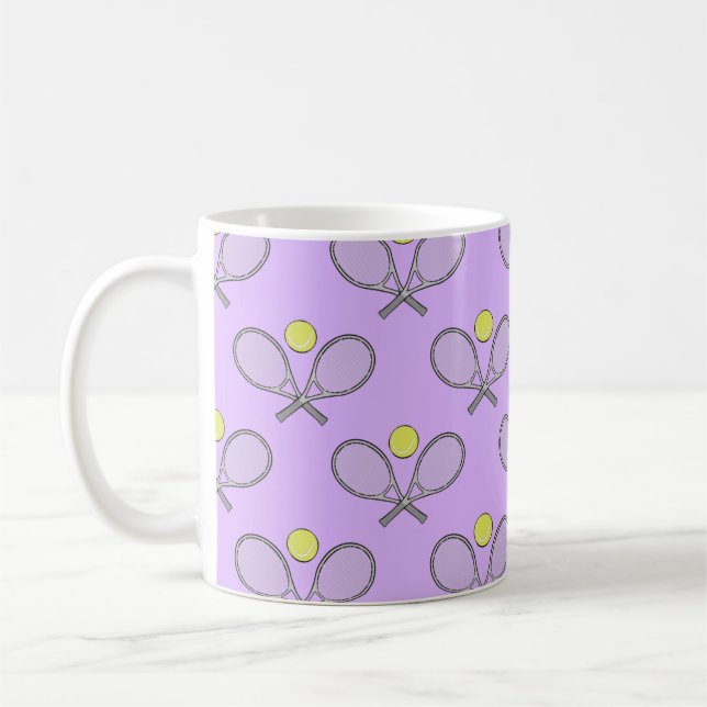 Caneca De Café Padrão sem costura tênis - Racket e esfera (Esquerda)