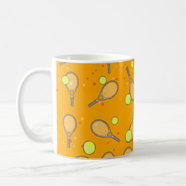 Caneca De Café Padrão sem costura tênis - Racket e esfera (Esquerda)