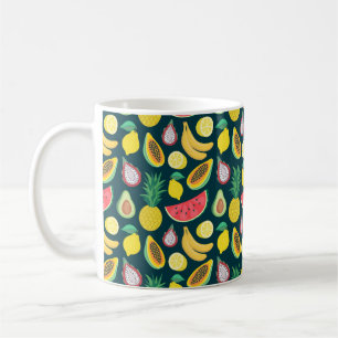 Caneca De Café padrão sem descontinuidades da fruta tropical