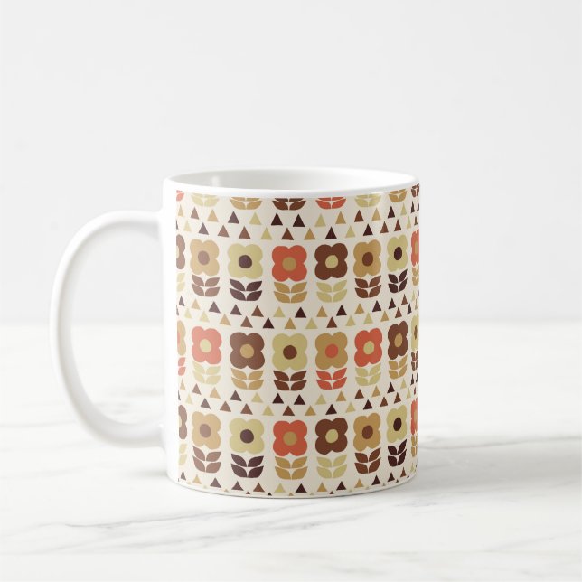 Caneca De Café Padrão sem descontinuidades das flores retrorrefle (Esquerda)