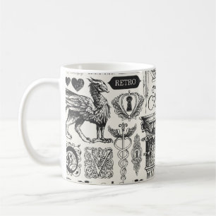 Caneca De Café padrão sem descontinuidades de abstrato no tema da