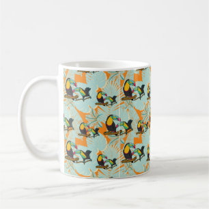 Caneca De Café Padrão sem descontinuidades de folhas tropicais to