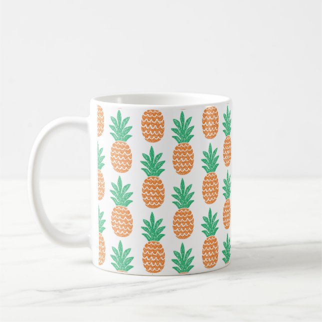 Caneca De Café padrão sem descontinuidades do abacaxi divertido (Esquerda)