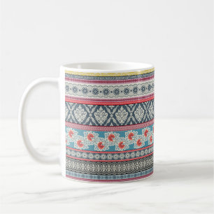 Caneca De Café Padrão sem falhas com azulejos de retalhos.