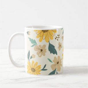 Caneca De Café Padrão sem soldadura de girassol. Margarida amarel