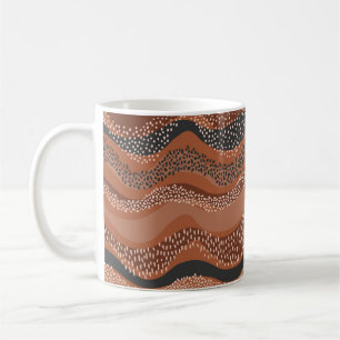 Caneca De Café Padrão sem soldadura ondulada no estilo geo natur