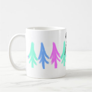 Caneca De Café Padrão simples de Natal em aquarela com monograma