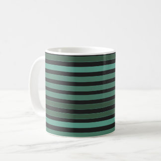 Caneca De Café Padrão simples listrado retro verde