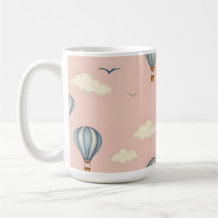 Caneca De Café Padrão Sonhador de Balões de Ar Quente no Céu