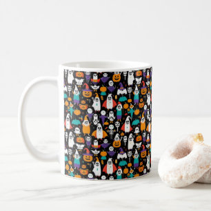 Caneca De Café Padrão Spooky Halloween