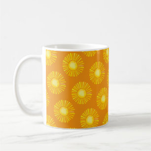 Caneca De Café Padrão Sun Laranja e Amarelo