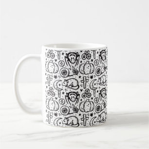 Caneca De Café padrão temático de Halloween,