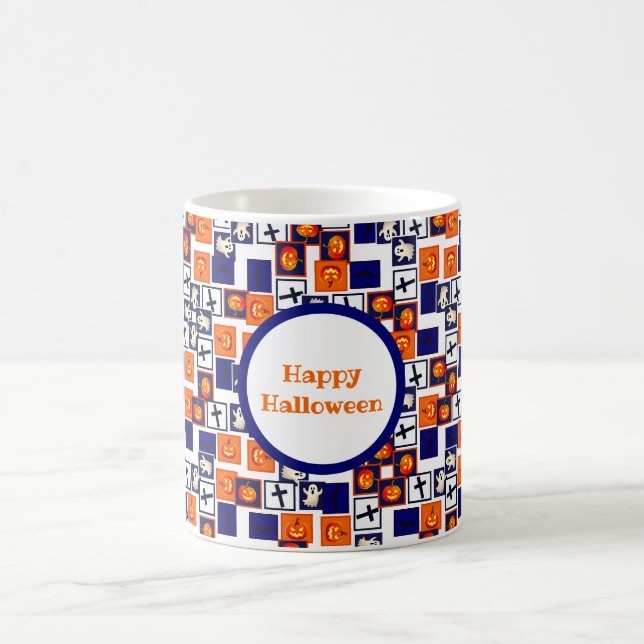 Caneca De Café padrão teórico do Dia das Bruxas (Centro)