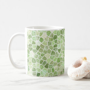 Caneca De Café Padrão Terrazo do Sistema de Patches Terrazo Verd