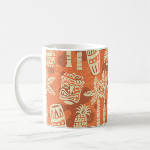 Caneca De Café Padrão Tiki Moderno de Meados do Século Retro