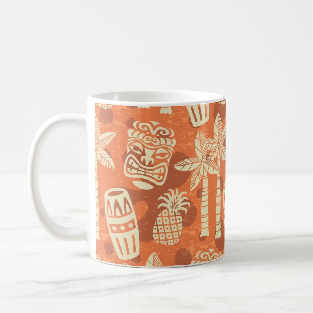 Caneca De Café Padrão Tiki Moderno Retro de Meados do Século (Esquerda)