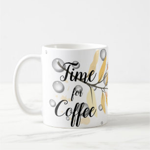 Caneca De Café Padrão tipográfico de minimalismo com gotas de águ