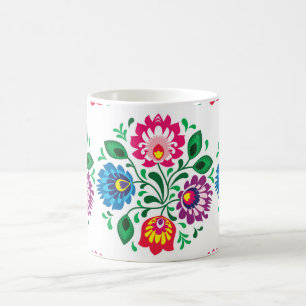 Caneca De Café Padrão tradicional de bordados folclóricos polones