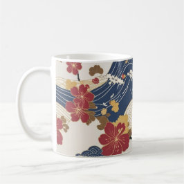 Caneca De Café Padrão Tradicional de Kimono Japonês