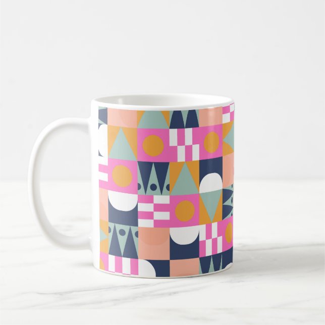 Caneca De Café Padrão transparente do bloco africano de cores cla (Esquerda)