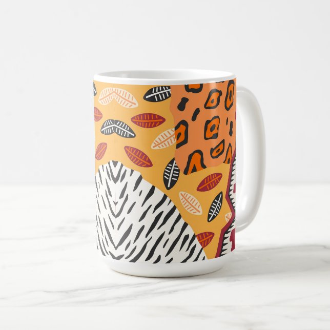 Caneca De Café Padrão Tribal Africano (Frente Esquerda)