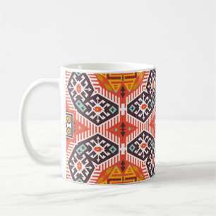 Caneca De Café Padrão tribal colorido sem costura