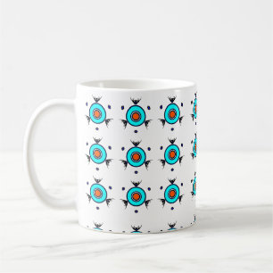 Caneca De Café Padrão Tribal Turquesa